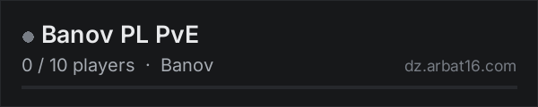 Banov PL PvE on the AR16 DayZ server list