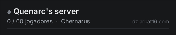 Quenarc's server na lista de servidores de DayZ da AR16
