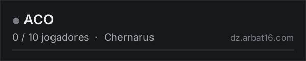ACO na lista de servidores de DayZ da AR16