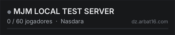 MJM LOCAL TEST SERVER na lista de servidores de DayZ da AR16