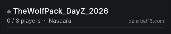 TheWolfPack_DayZ_2026 on the AR16 DayZ server list