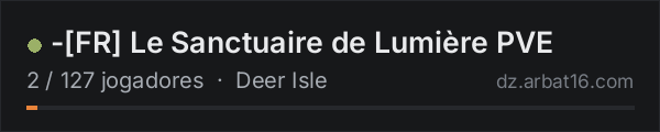 -[FR] Le Sanctuaire de Lumière PVE na lista de servidores de DayZ da AR16
