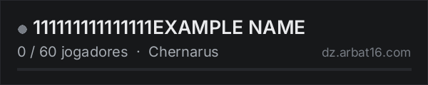 111111111111111EXAMPLE NAME na lista de servidores de DayZ da AR16