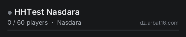 HHTest Nasdara on the AR16 DayZ server list
