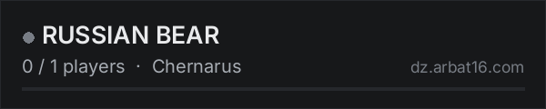 RUSSIAN BEAR on the AR16 DayZ server list