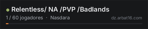 Relentless/ NA /PVP /Badlands na lista de servidores de DayZ da AR16