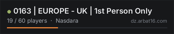 0163 | EUROPE - UK | 1st Person Only on the AR16 DayZ server list