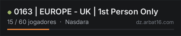 0163 | EUROPE - UK | 1st Person Only na lista de servidores de DayZ da AR16