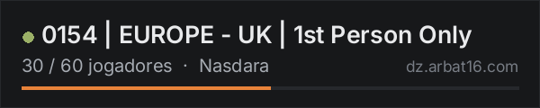 0154 | EUROPE - UK | 1st Person Only na lista de servidores de DayZ da AR16