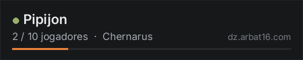 Pipijon na lista de servidores de DayZ da AR16