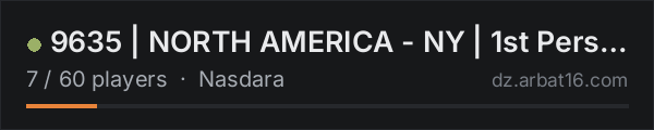 9635 | NORTH AMERICA - NY | 1st Person Only on the AR16 DayZ server list