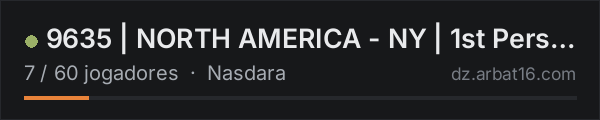 9635 | NORTH AMERICA - NY | 1st Person Only na lista de servidores de DayZ da AR16