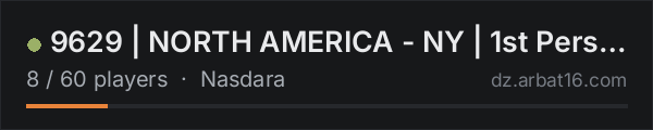 9629 | NORTH AMERICA - NY | 1st Person Only on the AR16 DayZ server list
