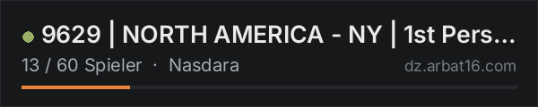 9629 | NORTH AMERICA - NY | 1st Person Only in der DayZ-Serverliste von AR16
