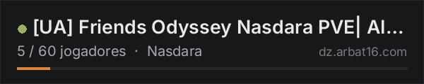 [UA] Friends Odyssey  Nasdara PVE| AI bot na lista de servidores de DayZ da AR16