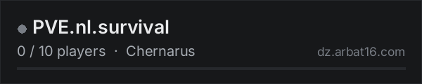 PVE.nl.survival on the AR16 DayZ server list