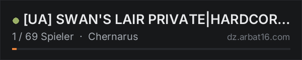[UA] SWAN'S LAIR PRIVATE|HARDCORE|NOWIPE|NO-MODS in der DayZ-Serverliste von AR16