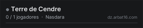 Terre de Cendre na lista de servidores de DayZ da AR16