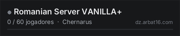 Romanian Server VANILLA+ na lista de servidores de DayZ da AR16
