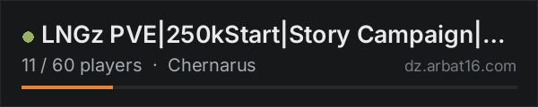 LNGz PVE|250kStart|Story Campaign|Drones|CustomGear|AI on the AR16 DayZ server list