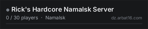 Rick's Hardcore Namalsk Server on the AR16 DayZ server list