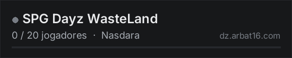 SPG Dayz WasteLand na lista de servidores de DayZ da AR16