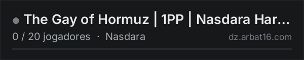 The Gay of Hormuz | 1PP | Nasdara Hardcore na lista de servidores de DayZ da AR16