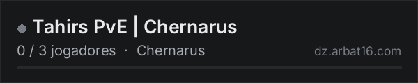 Tahirs PvE | Chernarus na lista de servidores de DayZ da AR16