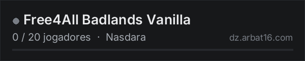 Free4All Badlands Vanilla na lista de servidores de DayZ da AR16