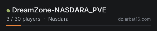 DreamZone-NASDARA_PVE on the AR16 DayZ server list