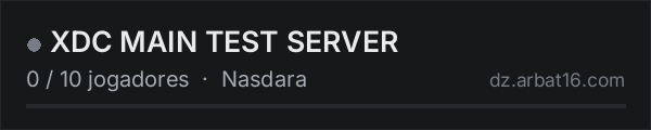 XDC MAIN TEST SERVER na lista de servidores de DayZ da AR16