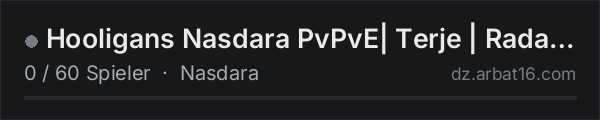 Hooligans Nasdara PvPvE| Terje | Radation Events | Ai in der DayZ-Serverliste von AR16