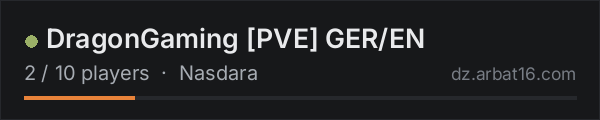 DragonGaming [PVE] GER/EN on the AR16 DayZ server list
