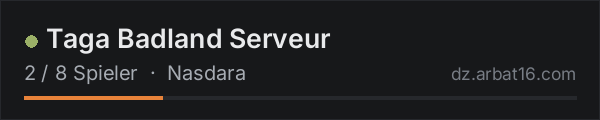 Taga Badland Serveur in der DayZ-Serverliste von AR16