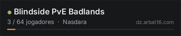 Blindside PvE Badlands na lista de servidores de DayZ da AR16