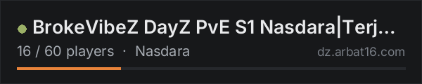 BrokeVibeZ DayZ PvE S1 Nasdara|Terje|Teams|Ai City|25k Start on the AR16 DayZ server list