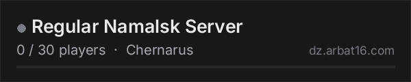 Regular Namalsk Server on the AR16 DayZ server list