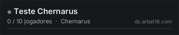 Teste Chernarus na lista de servidores de DayZ da AR16