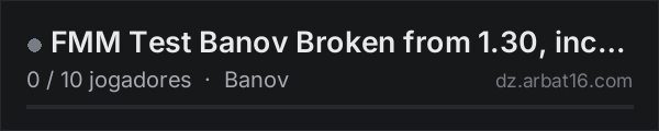 FMM Test Banov Broken from 1.30, incomplete. na lista de servidores de DayZ da AR16