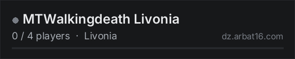 MTWalkingdeath Livonia on the AR16 DayZ server list