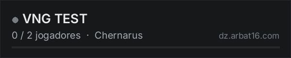 VNG TEST na lista de servidores de DayZ da AR16