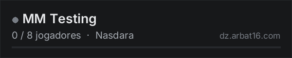 MM Testing na lista de servidores de DayZ da AR16