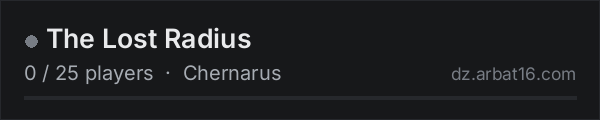The Lost Radius on the AR16 DayZ server list