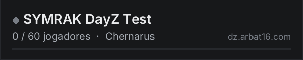 SYMRAK DayZ Test na lista de servidores de DayZ da AR16