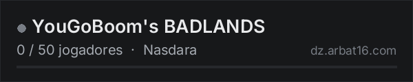 YouGoBoom's BADLANDS na lista de servidores de DayZ da AR16
