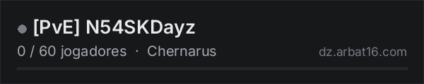 [PvE] N54SKDayz na lista de servidores de DayZ da AR16