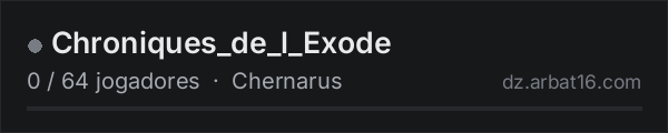 Chroniques_de_l_Exode na lista de servidores de DayZ da AR16