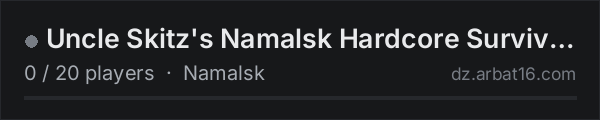Uncle Skitz's Namalsk Hardcore Survival - 1PP on the AR16 DayZ server list