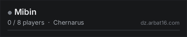 Mibin on the AR16 DayZ server list