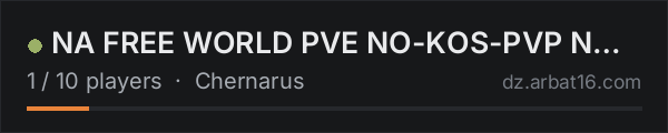 NA FREE WORLD PVE NO-KOS-PVP NO-RAID MANDATORY DISCORD on the AR16 DayZ server list